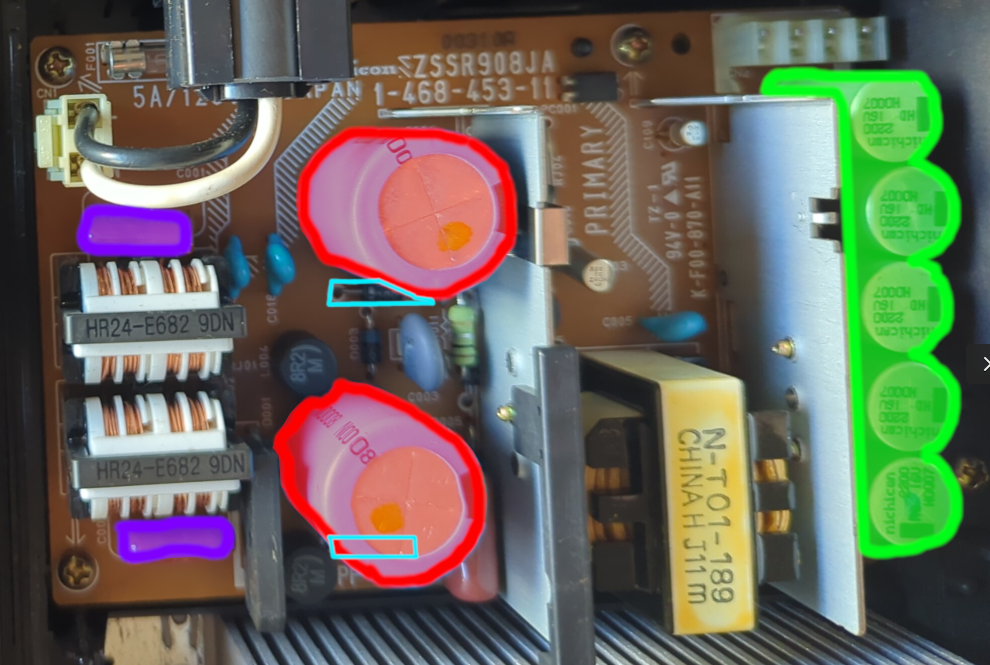 Snippet: Modifying a PlayStation 2 (SCPH-10000) power supply for 